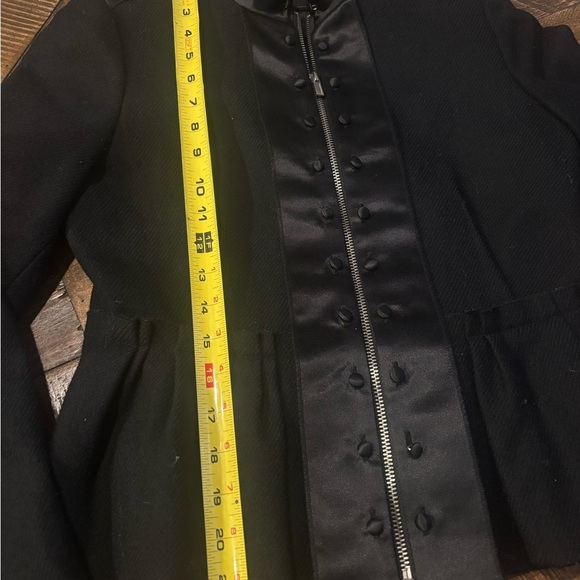 BCBG MaxAzria Peplum Jacket Black Satin-Trimmed Wool
Size Small - Picture 9 of 13